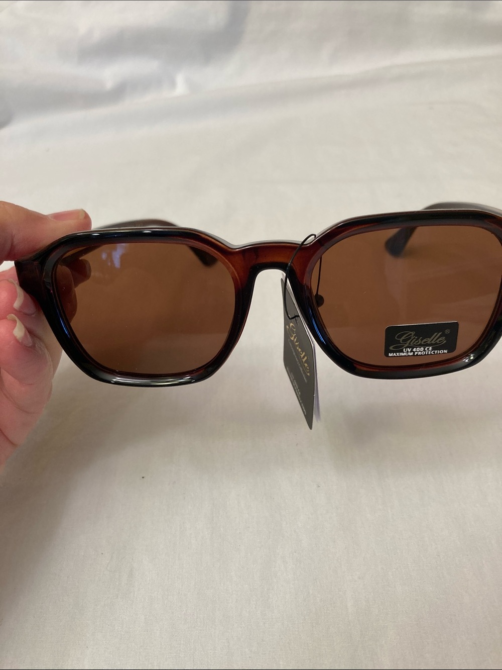 Giselle Brown with gold tone bar on the arms Sunglasses - UV 400 Protection NWT